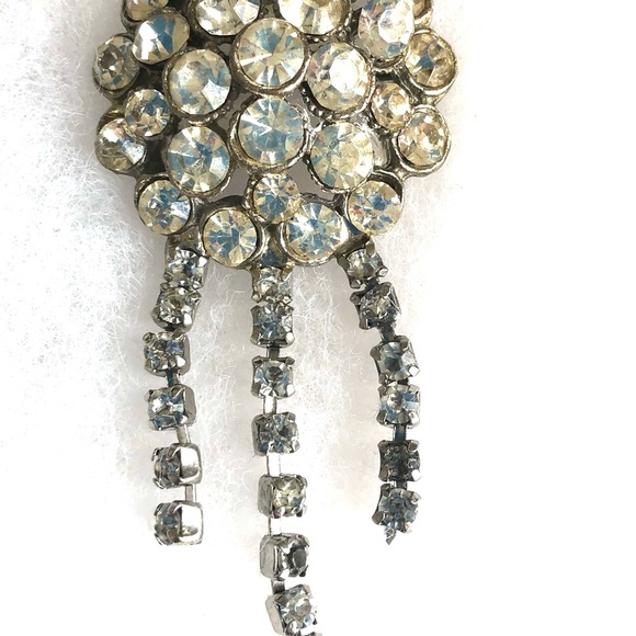 Vintage estate large clear rhinestone brooch - Picture 4 of 8